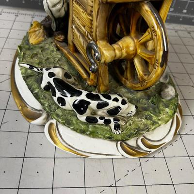 Dresden  Figurine Knife Sharpener at his Bench Plus his dog.