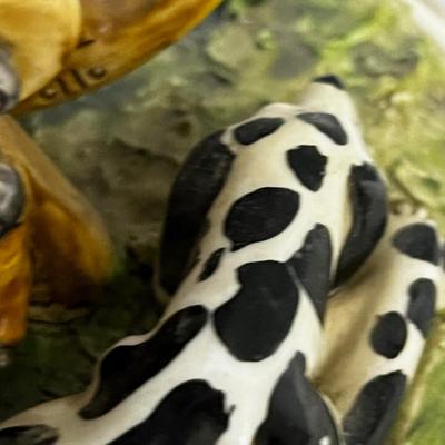 Dresden  Figurine Knife Sharpener at his Bench Plus his dog.