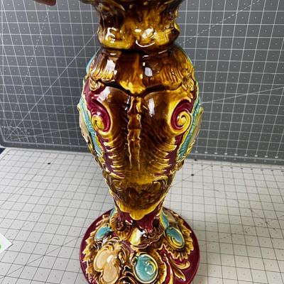 Antique Majolica  Pedestal 