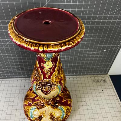 Antique Majolica  Pedestal 