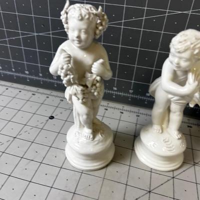 WHITE  (4) Italian Porcelain Cherub Statues 