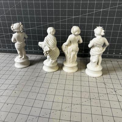 WHITE  (4) Italian Porcelain Cherub Statues 