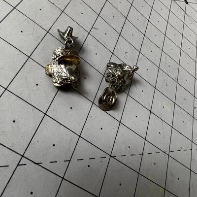Saddle and Cowboy Clip on Earrings