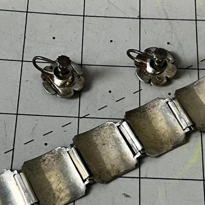 Thailand Screw Back Earrings and Bracelet 