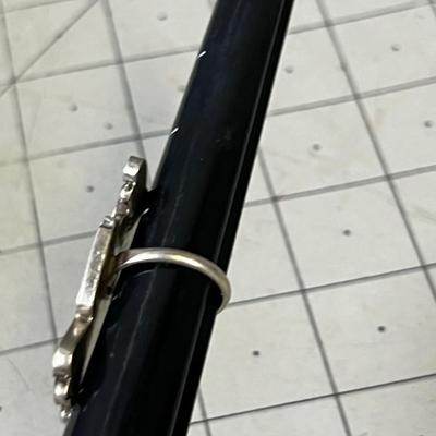 Thunderbird Ring: Turquoise, Coral and Onyx