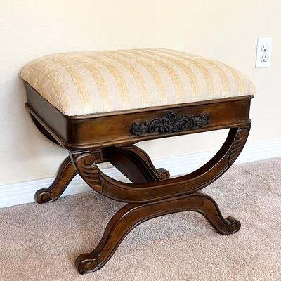Solid Wood Upholstered Vanity Stool