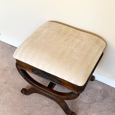 Solid Wood Upholstered Vanity Stool