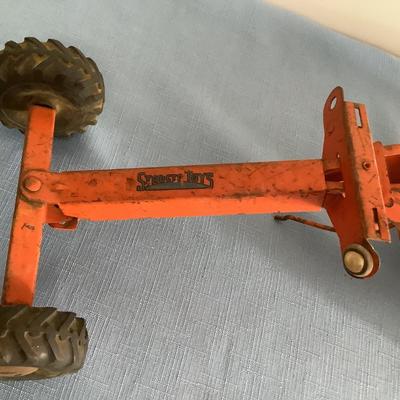 Structo Toys Road Grader tractor orange metal