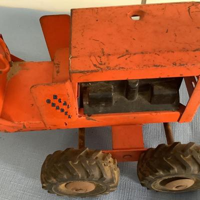 Structo Toys Road Grader tractor orange metal