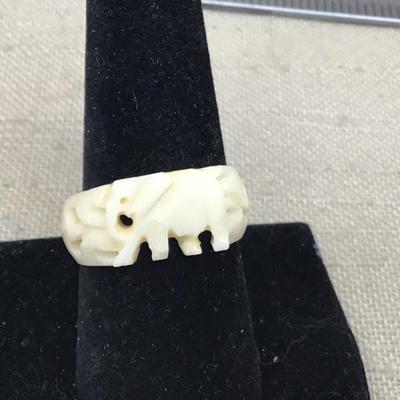 Carved Elephant Ring
