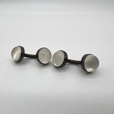 Black Onyx & Sterling Silver Cuff Links