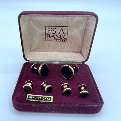 Black Onyx & Sterling Silver Cuff Links