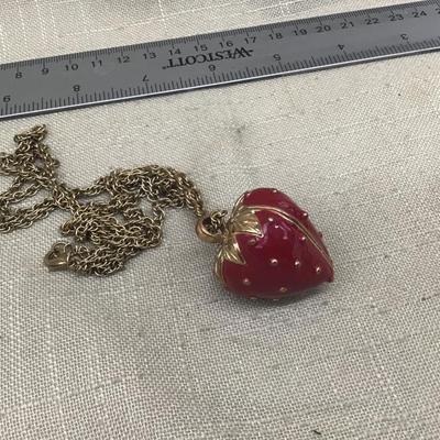 Enamel Strawberry ðŸ“ Necklace