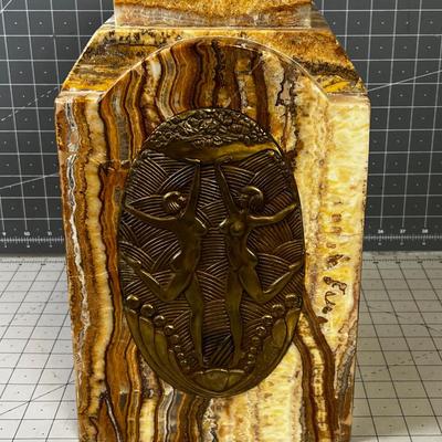 D H CHIPARUS Art Deco Marble and Bronze Pedestal Part of a large piece