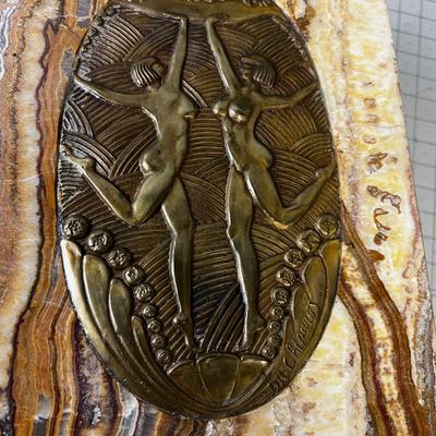 D H CHIPARUS Art Deco Marble and Bronze Pedestal Part of a large piece