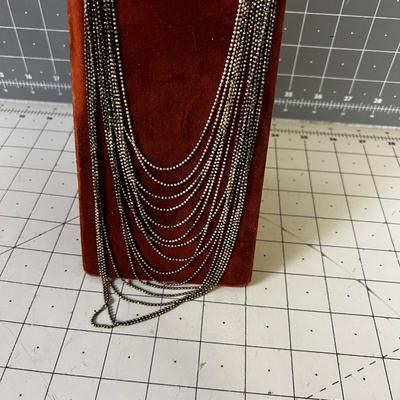 Sterling Silver Multi Strand Beaded Necklace