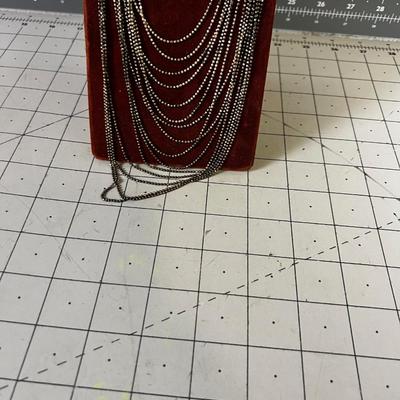 Sterling Silver Multi Strand Beaded Necklace