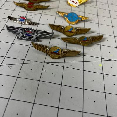 Bunch of Airline Wings: Collectible; TWA, Pan AM, Western 