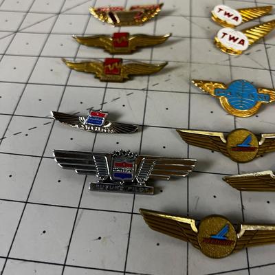 Bunch of Airline Wings: Collectible; TWA, Pan AM, Western 