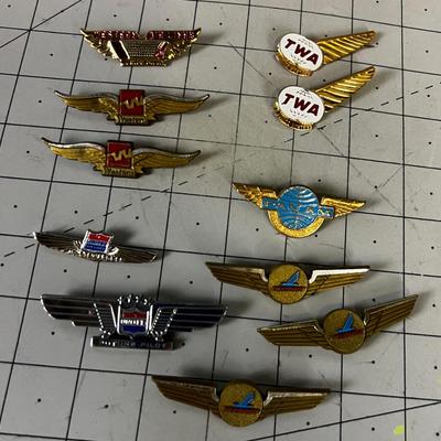 Bunch of Airline Wings: Collectible; TWA, Pan AM, Western 