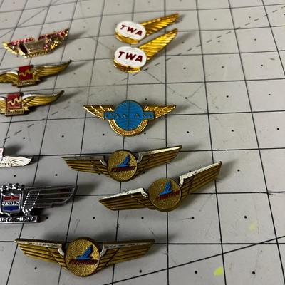 Bunch of Airline Wings: Collectible; TWA, Pan AM, Western 