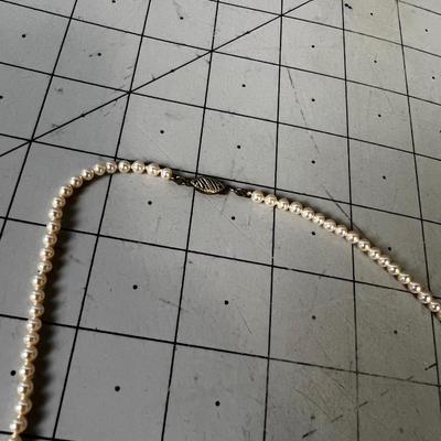 Vintage Strand of small pearls. NEAT Clasp. 