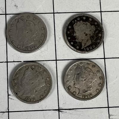 Nickels (4) Liberty V Nickels