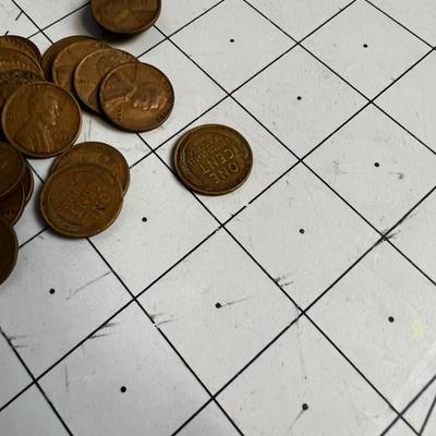 Roll of Wheat Pennies, 1936, 37 and 1939