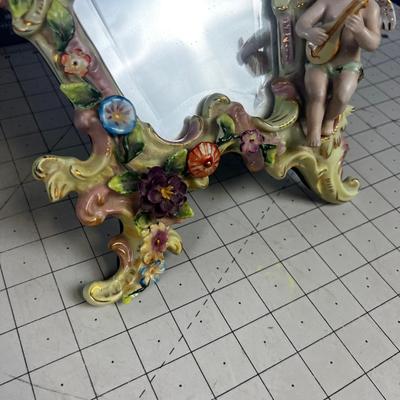 Antique Meissen Cherub Mirror