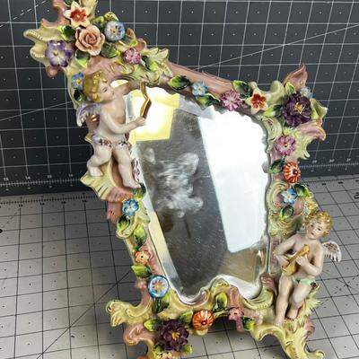 Antique Meissen Cherub Mirror