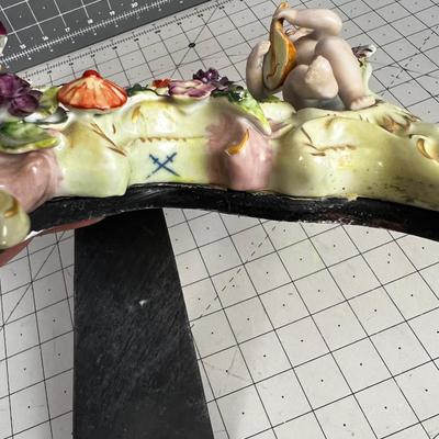 Antique Meissen Cherub Mirror