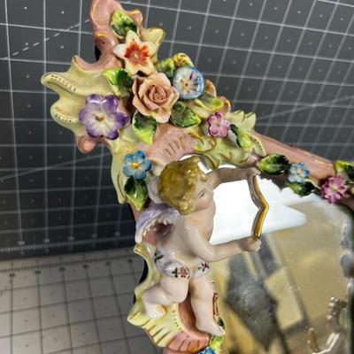 Antique Meissen Cherub Mirror