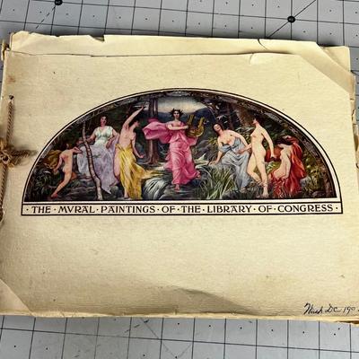 Antique Art Book 1902 The Mural Painting of the Library of Congress 