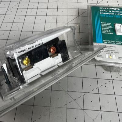 2 White Toggler Light Switches with Dimmer, NEW 