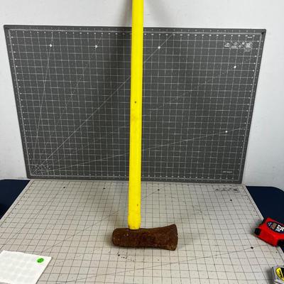 Yellow Handled Rusty Maul/Ax