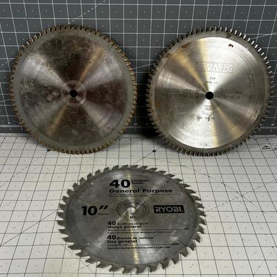 (3) 10" Carbide Tip Saw Blade 