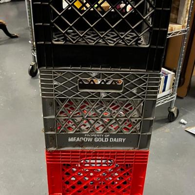 4 Milk Crates,  Plastic