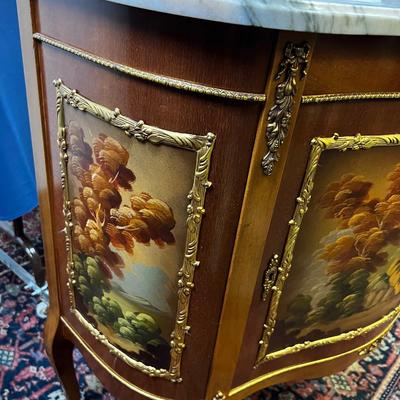 Credenza;  Painted Sheridan Style Bombay, Entry Cupboard. 