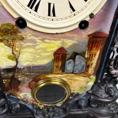 ANTIQUE, CAST FRONT CLOCK. 