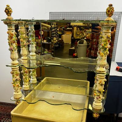 Dresden Mirrored Glass Shelf. 