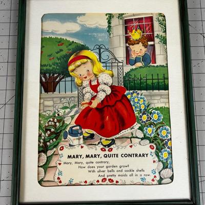 Mary, Mary Quite Contrary Framed Nursery Rhythm