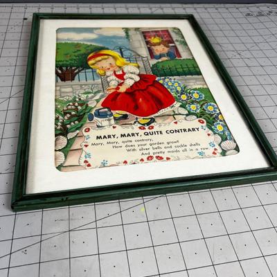 Mary, Mary Quite Contrary Framed Nursery Rhythm