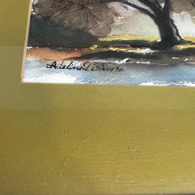 Signed Water Color, by Adeline Perry, 1990. 