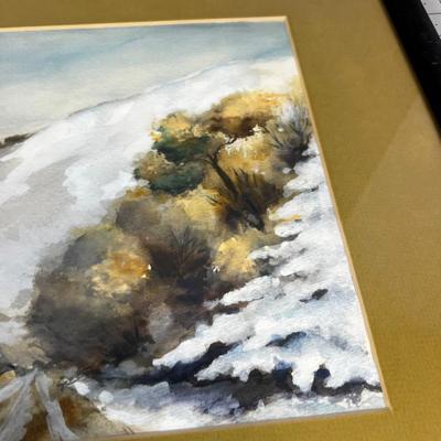 Not Signed Water Color Snow Mountain