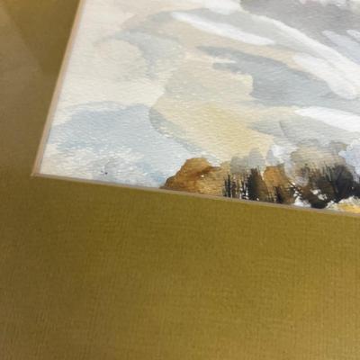 Not Signed Water Color Snow Mountain