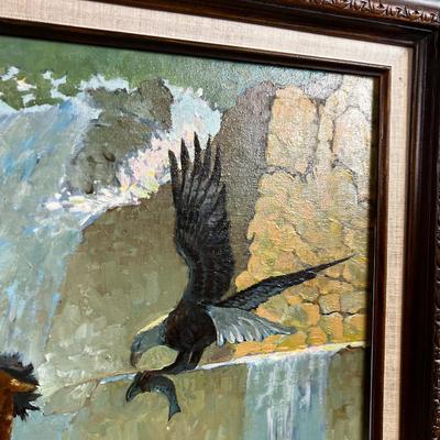 Oil on Canvas, Native on Horseback 