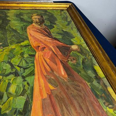 Oil on Board  2 Men on a walk