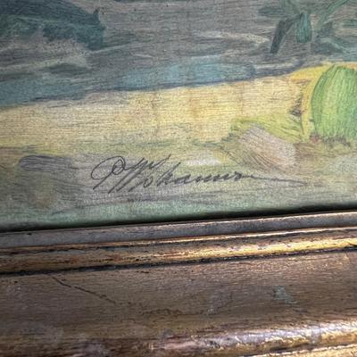 Oil on Board  2 Men on a walk