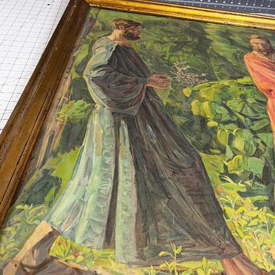 Oil on Board  2 Men on a walk