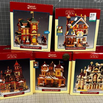 Lemax Village Collection, Like New in Original Box "Lighted House" 5 Boxes 